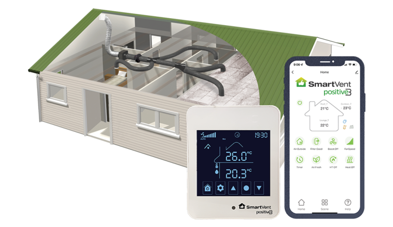 SmartVent Positive3 home ventilation system kit with controller